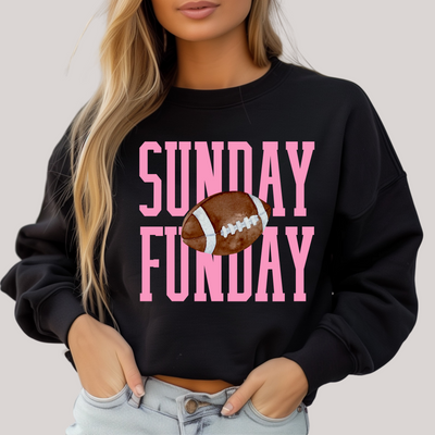 Sunday Funday Gameday in Black Sweatshirt-Womens-Authentically Radd Women's Online Boutique in Endwell, New York