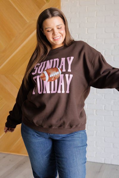 Sunday Funday Graphic Sweatshirt-Tops-Authentically Radd Women's Online Boutique in Endwell, New York