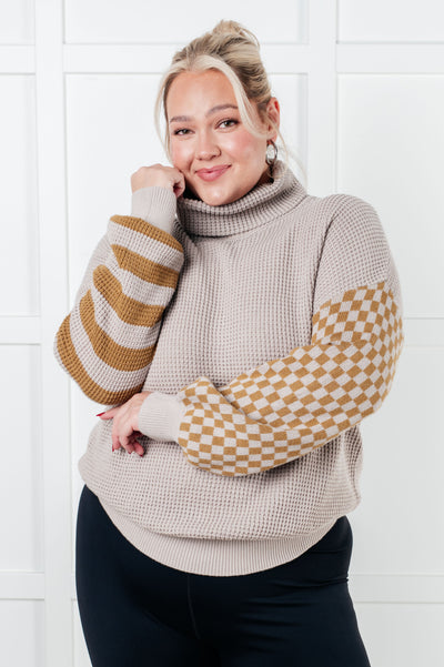 Super Seasonal Patchwork Waffle Knit Sweater-Tops-Authentically Radd Women's Online Boutique in Endwell, New York