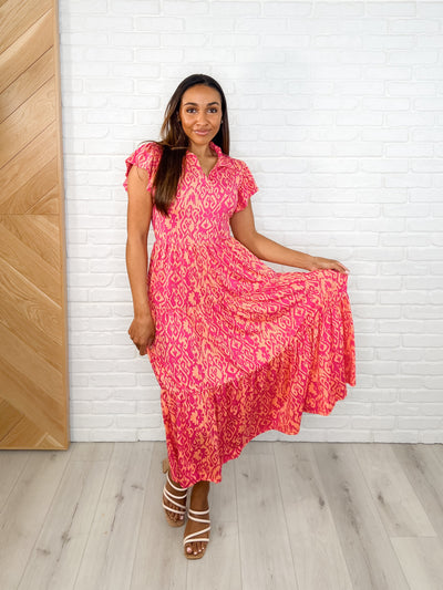 The Way You Move Flutter Sleeve Dress in Fuchsia-Womens-Authentically Radd Women's Online Boutique in Endwell, New York