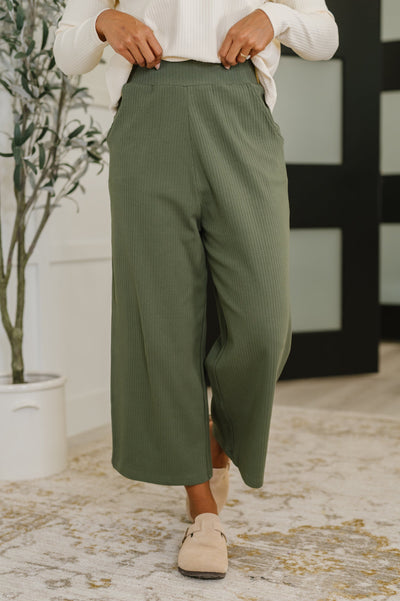 Thyme Culottes in Dusty Pine-Womens-Authentically Radd Women's Online Boutique in Endwell, New York