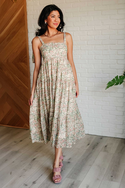 Tiptoe Through the Tulips Square Neck Tiered Dress-Dresses-Authentically Radd Women's Online Boutique in Endwell, New York