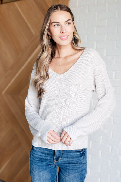 Told You So Ribbed Knit V Neck Sweater-Tops-Authentically Radd Women's Online Boutique in Endwell, New York