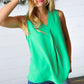 Green Banded V Neck Sleeveless Top-Authentically Radd Women's Online Boutique in Endwell, New York