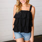 Black Eyelet Tiered Sleeveless Lined Top-Authentically Radd Women's Online Boutique in Endwell, New York