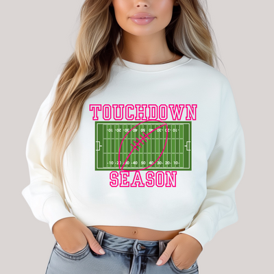 Touchdown Season in White Sweatshirt-Womens-Authentically Radd Women's Online Boutique in Endwell, New York