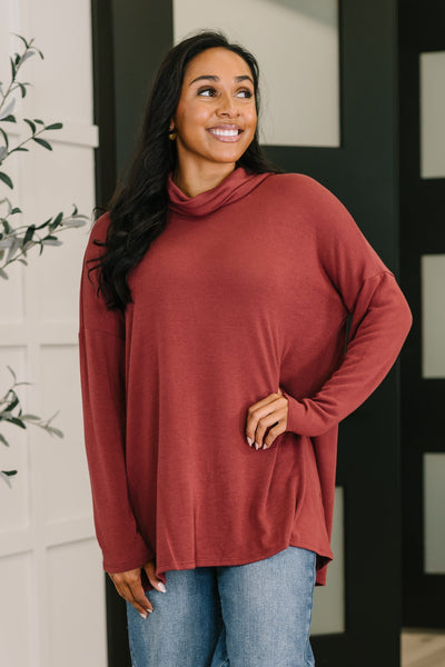 Travel Destination Cowl Neck Pullover in Wine-Womens-Authentically Radd Women's Online Boutique in Endwell, New York