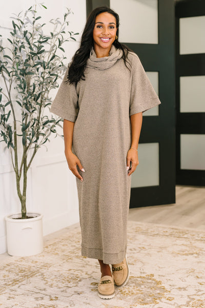 Travel Envy Ribbed Knit Dress in Light Coco-Womens-Authentically Radd Women's Online Boutique in Endwell, New York