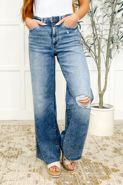 Tucker High Rise Vintage Wash Wide Leg Jeans-Womens-Authentically Radd Women's Online Boutique in Endwell, New York