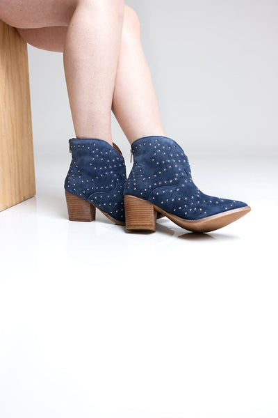 Twilight Studded Heeled Ankle Boot in Denim-Shoes-Authentically Radd Women's Online Boutique in Endwell, New York