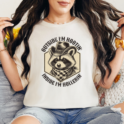 Outside I'm Hootin' Inside I'm Hollerin' Graphic Tee-Womens-Authentically Radd Women's Online Boutique in Endwell, New York