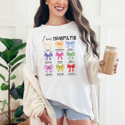 I'm Thankful Bows Graphic Tee-Womens-Authentically Radd Women's Online Boutique in Endwell, New York