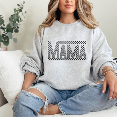 Checkered Mama Graphic Sweatshirt-Womens-Authentically Radd Women's Online Boutique in Endwell, New York