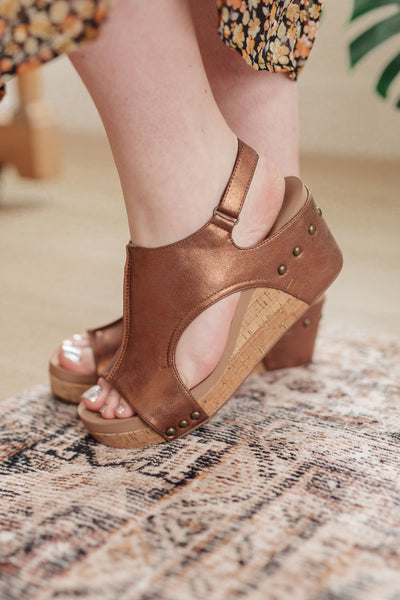 Walk This Way Wedge Sandals in Antique Bronze-Shoes-Authentically Radd Women's Online Boutique in Endwell, New York