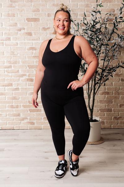 Way to Push Active Bodysuit in Black-Bodysuits-Authentically Radd Women's Online Boutique in Endwell, New York