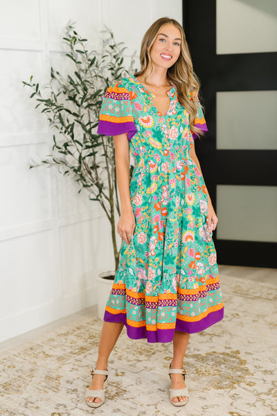 Wildflower Wish Gathered Tier Dress in Mint-Womens-Authentically Radd Women's Online Boutique in Endwell, New York