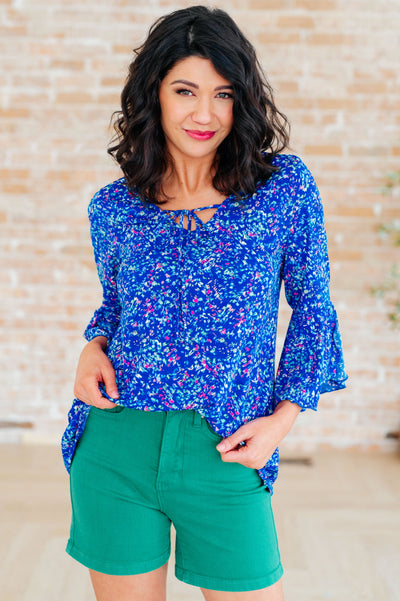 Willow Bell Sleeve Top in Royal-Tops-Authentically Radd Women's Online Boutique in Endwell, New York