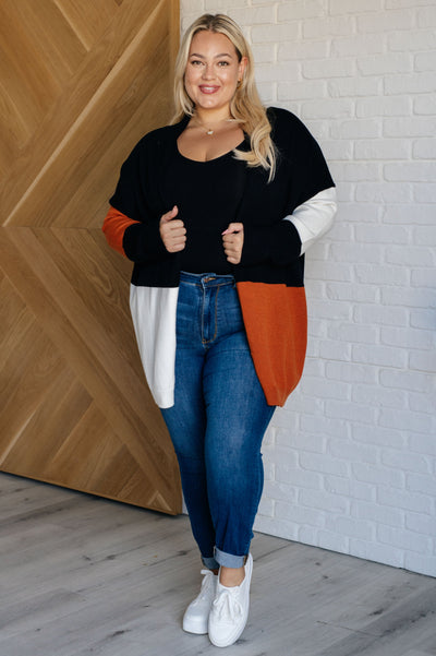 Writer's Block Color Block Open Front Cardigan-Layers-Authentically Radd Women's Online Boutique in Endwell, New York