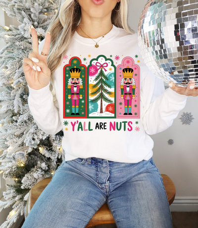 Y'All Are Nuts Graphic Tee and Sweatshirt-Womens-Authentically Radd Women's Online Boutique in Endwell, New York