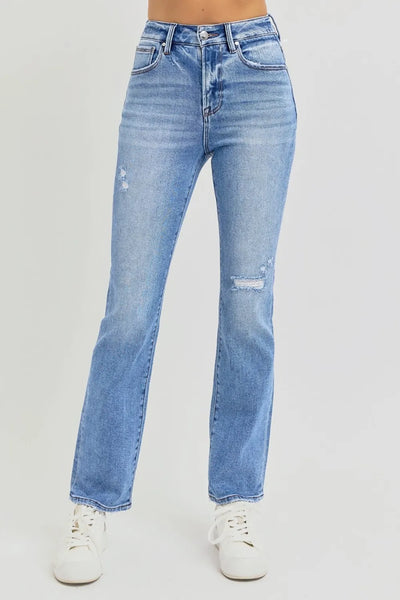 RISEN Full Size Distressed High-Rise Ankle Straight Jeans-Authentically Radd Women's Online Boutique in Endwell, New York