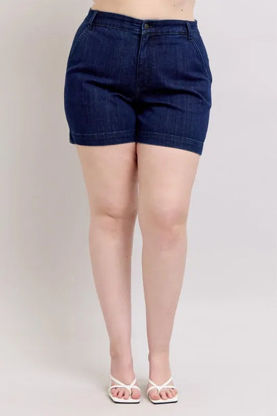 Judy Blue Plus Size High Waist Denim Shorts-Authentically Radd Women's Online Boutique in Endwell, New York