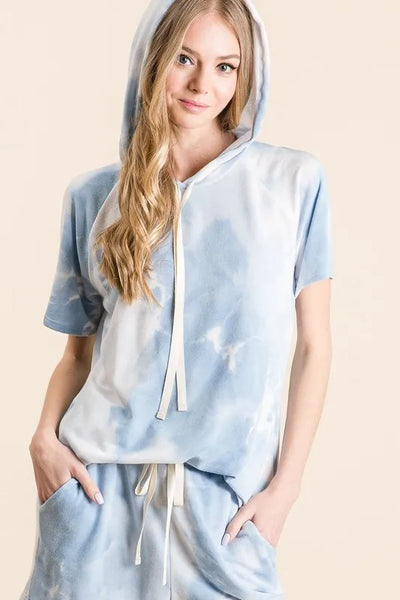 BiBi Tie Dye French Terry Hoodie Top and Bottom Set-Authentically Radd Women's Online Boutique in Endwell, New York