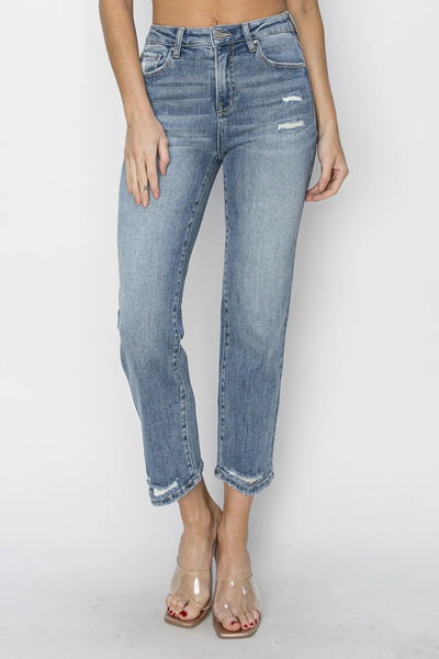 RISEN Full Size High Waist Distressed Cropped Jeans-Authentically Radd Women's Online Boutique in Endwell, New York
