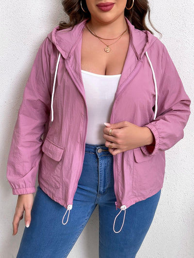 Plus size exclusive The Rosé on the Go Windbreaker-Authentically Radd Women's Online Boutique in Endwell, New York