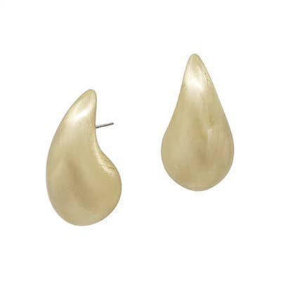 Matte Gold Teardrop Stud Earring-Authentically Radd Women's Online Boutique in Endwell, New York