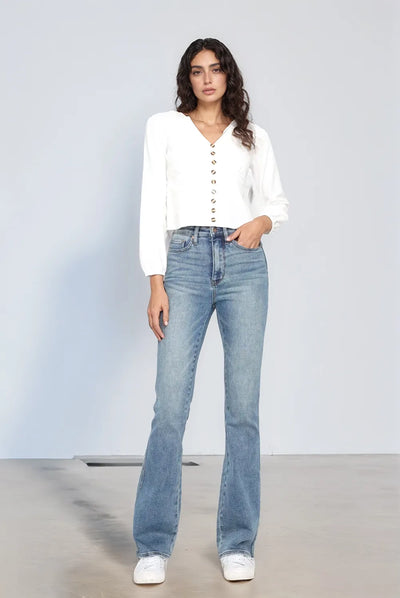 Judy Blue Full Size Tummy Control Back Embroidered Pocketed Bootcut Jeans Plus Size-Authentically Radd Women's Online Boutique in Endwell, New York