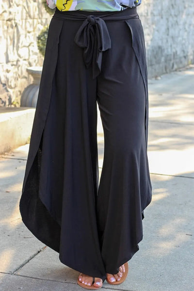 Breezy Babe Tie Waist Split-Leg Pants – 1X-3X | Plus Size Only | Worth the Wait-Authentically Radd Women's Online Boutique in Endwell, New York