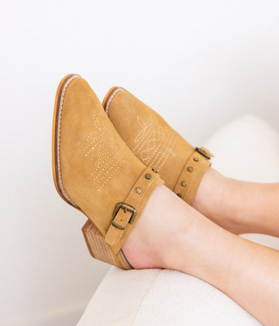 Drancy Western Mule in Tan-Shoes-Authentically Radd Women's Online Boutique in Endwell, New York