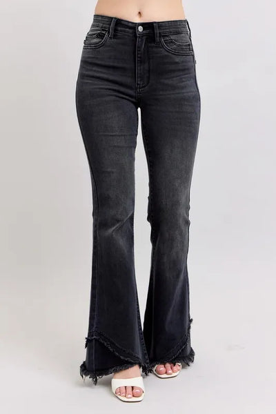 Judy Blue Black Flare Jeans – Rockstar Vibes, Comfy Fit-Authentically Radd Women's Online Boutique in Endwell, New York