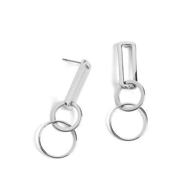 Linked Hoop Dangle Earrings - Silver-Authentically Radd Women's Online Boutique in Endwell, New York