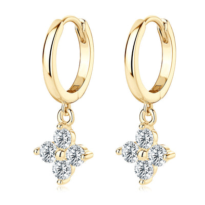 925 Sterling Silver Moissanite Hoop Drop Earrings-Authentically Radd Women's Online Boutique in Endwell, New York