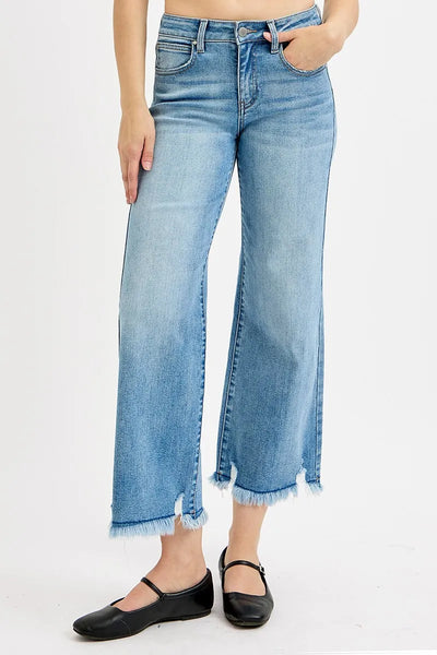 RISEN Full Size Mid Rise Crop Wide Leg Jeans Plus Size-Authentically Radd Women's Online Boutique in Endwell, New York