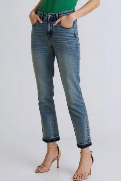 Judy Blue Full Size Mid Rise Rigid Magic Release Hem Jeans-Authentically Radd Women's Online Boutique in Endwell, New York