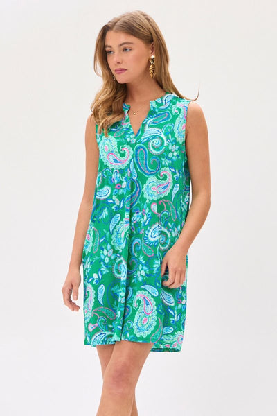 Dear Scarlett Lizzy Tank Dress in Emerald/Blue-Womens-Authentically Radd Women's Online Boutique in Endwell, New York