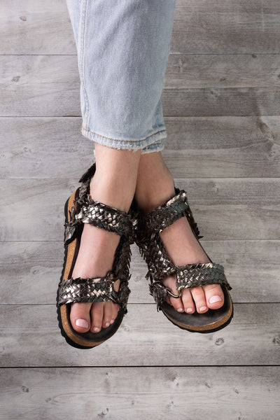River Dance Woven Sandal in Pewter-Shoes-Authentically Radd Women's Online Boutique in Endwell, New York