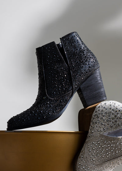 Shine Star Rhinestone Bootie in Black-Shoes-Authentically Radd Women's Online Boutique in Endwell, New York