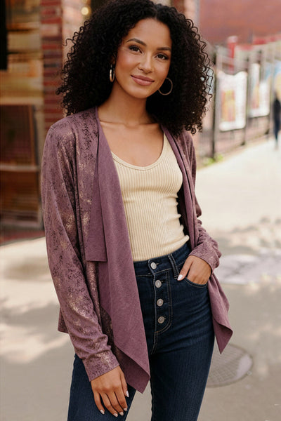 Plum Luxe Suede Cardigan-Authentically Radd Women's Online Boutique in Endwell, New York