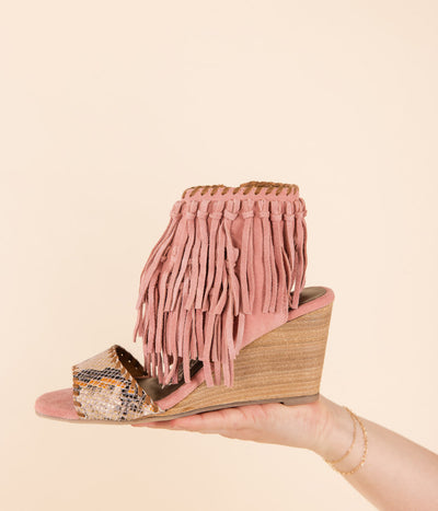 True Fringe Wedge in Blush-140 Wedges-Authentically Radd Women's Online Boutique in Endwell, New York