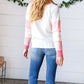 Oatmeal & Coral Slub Rib Floral Color Block Raglan Top-Authentically Radd Women's Online Boutique in Endwell, New York