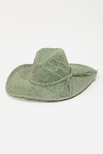 Fame Braided Strap Wide Brim Hat-Authentically Radd Women's Online Boutique in Endwell, New York