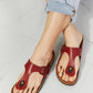 MMShoes Drift Away T-Strap Flip-Flop in Wine-Authentically Radd Women's Online Boutique in Endwell, New York