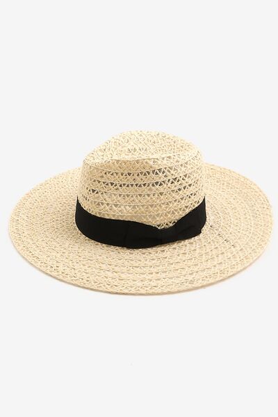 Fame Wide Brim Straw Weave Sun Hat-Authentically Radd Women's Online Boutique in Endwell, New York