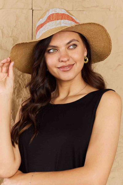 Fame Protect Me Vivid Glow Straw Sun Hat-Authentically Radd Women's Online Boutique in Endwell, New York