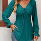 Tie Front V-Neck Puff Sleeve Blouse-Authentically Radd Women's Online Boutique in Endwell, New York