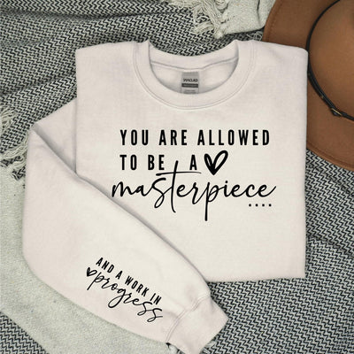 Masterpiece With Sleeve Accent Sweatshirt-Authentically Radd Women's Online Boutique in Endwell, New York