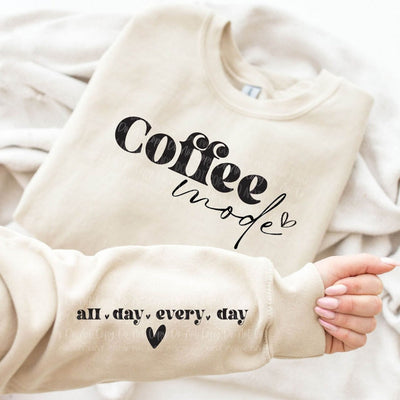 COFFEE MODE With Sleeve Accent Sweatshirt-Authentically Radd Women's Online Boutique in Endwell, New York